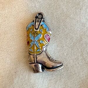 James Avery Silver and Blue Boot Charm Bracelet